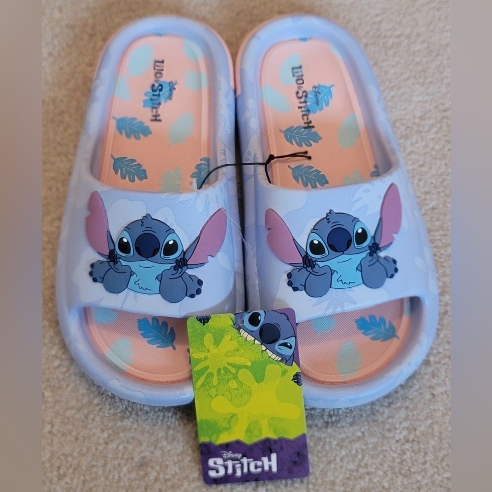 Lilo & Stitch by Disney Ground Up Women's Stitch Comfort Slide Sandal size 10